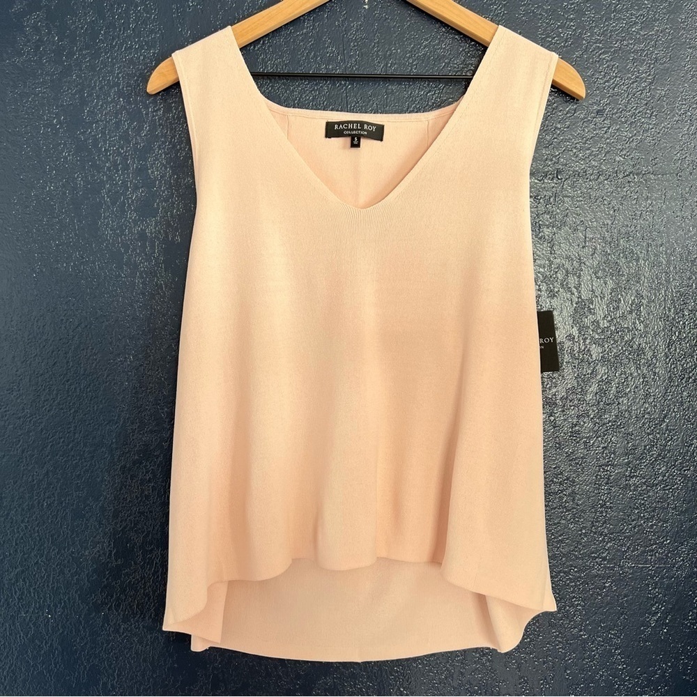 Rachel Roy Collection Blush Pink Sleeveless Knit Blouse